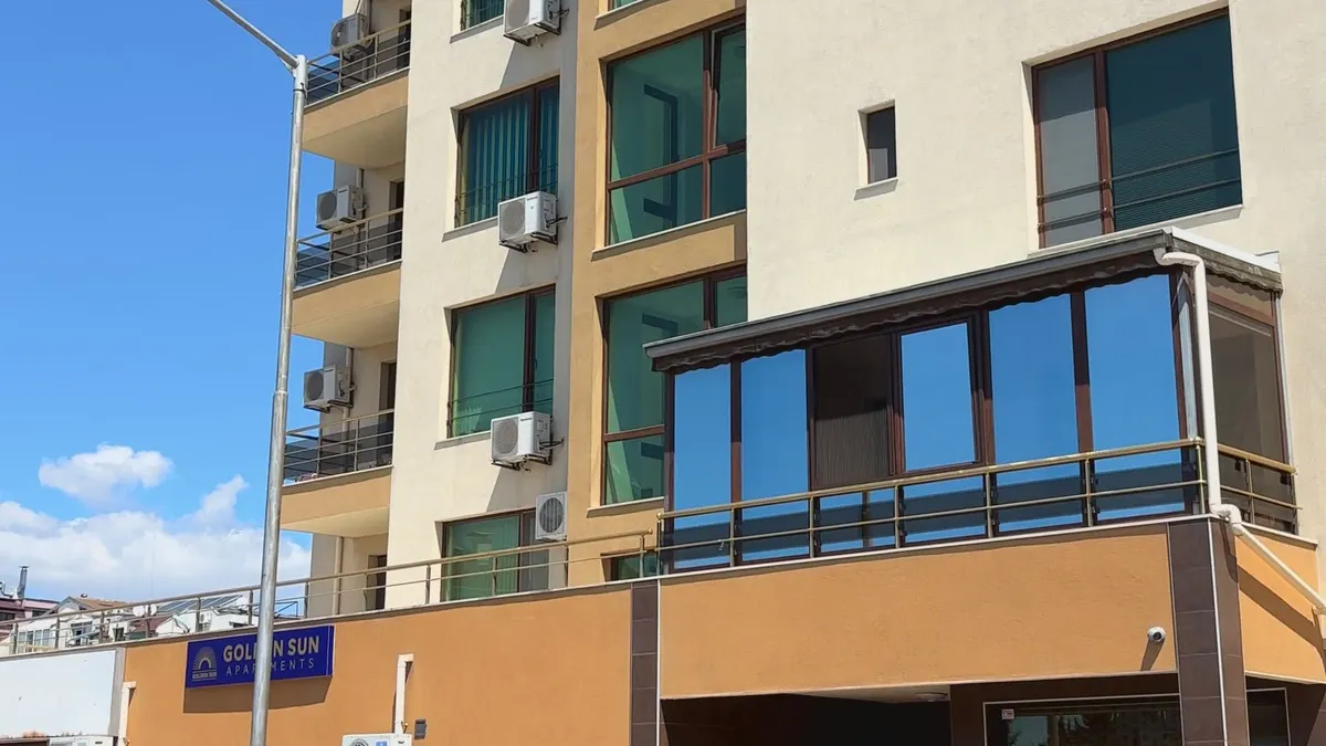 Golden Sun Apartments building exterior in Pomorie